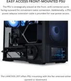 LIAN LI LANCOOL 207 Digital Black ATX/M-ATX Case, 6″ LCD Display, 4 PWM Fans, Mesh Panels, 360mm Radiator Support, GPU Anti-Sag Bracket, Front PSU Design - Image 6