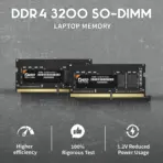 DATO 16GB DDR4 3200MHz Laptop RAM | CL22 | 1.2V Low Voltage | SODIMM | DT16G4DS32 | Compatible with 2666/2400/2133MHz