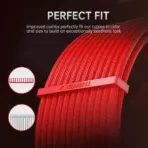 AsiaHorse 16AWG 6KIT DOUBLE Red Sleeved PSU Cable Extension Kit – 24-Pin ATX, Dual 4+4 CPU EPS, 3x PCI-E 6+2, Gold-Plated Terminals, 300mm, High-Density PET Braided - Image 2