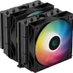 DeepCool GAMMAXX AG620 BK ARGB Dual-Tower CPU Air Cooler 260w TDP All-Black 6 Copper Heat Pipes, Fans 120mm PWM 1850RPM 67.88CFM for Intel LGA & AMD