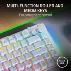 Razer BlackWidow V4 75% Mechanical Gaming Keyboard: Hot Swappable Design - Compact & Durable - Orange Tactile Switches - Chroma RGB - Roller & Media Keys - Wrist Rest - Snap Tap | White - Image 7