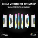 CORSAIR VENGEANCE RGB DDR5 RAM 32GB Kit (2x16GB) 6000MHz CL36 1.40V (PC5 48000) 288-Pin Intel XMP iCUE Compatible Computer Memory - WHITE CMH32GX5M2E6000C36W - Image 3
