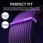 AsiaHorse 16AWG 6KIT DOUBLE Purple Sleeved PSU Cable Extension Kit – 24-Pin ATX, Dual 4+4 CPU EPS, 3x PCI-E 6+2, Gold-Plated Terminals, 300mm, High-Density PET Braided - Image 2