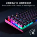 Razer BlackWidow V4 X Gaming Keyboard Razer Green Mechanical Switches Clicky Full Size RGB Backlight 6 Macro Keys Media Roller Aluminum Top Case Durable Keycaps - Image 6