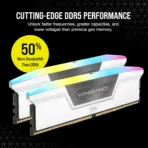 CORSAIR VENGEANCE RGB DDR5 RAM 32GB Kit (2x16GB) 6000MHz CL36 1.40V (PC5 48000) 288-Pin Intel XMP iCUE Compatible Computer Memory - WHITE CMH32GX5M2E6000C36W