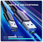 UGREEN USB 3.0 Type A Male To Type C Male Cable, 2 meters Nickel Plated, Data Transfer And Charging Support, Up To 5Gbps Speed And 3A Charging | BLACK ~ 20884 - Image 2