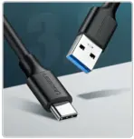 UGREEN USB 3.0 Type A Male To Type C Male Cable, 2 meters Nickel Plated, Data Transfer And Charging Support, Up To 5Gbps Speed And 3A Charging | BLACK ~ 20884