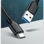 UGREEN USB 3.0 Type A Male To Type C Male Cable, 2 meters Nickel Plated, Data Transfer And Charging Support, Up To 5Gbps Speed And 3A Charging | BLACK ~ 20884