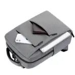 Laptop Backpack - for Tablets & Laptops up to 15.6" - Waterproof - Electronics Protection  - Scratchproof - Travel Friendly - Organized Compartments - USB Charge Port - Slim Casual Business Design - Heavy Duty - 42 x 12 x 30 cm - GREY - Image 19