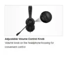 A4tech HS-8i Stereo Headset , Volume Control, Leather Ear Pads , Rotatable Mic - Black - Image 2