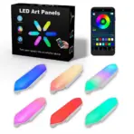 Smart 3D LED RGB Wall Lights, Smart RGBIC Hexagon Shape Lights 20 Cm Each  – App Control  Or Remote Control – Music Sync – For Gaming Room Streaming , Gaming Setup, Home Décor , (6 Panels / Pack) - Image 3