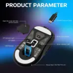 Attack Shark X3 49g Superlight Wireless Gaming Mouse – PAW3395 Sensor, 26K DPI, Tri-Mode (2.4G/Bluetooth/Wired), 1000Hz, 200-Hour Battery, TTC Encoder – Black Ergonomic - Image 9