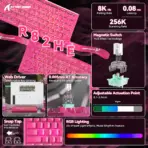 ATTACK SHARK R82 HE 75% Wired Magnetic Gaming Keyboard With 8000Hz Polling Rate, 0.005mm Rapid Trigger Accuracy, 256KHz Scan Rate, 5-Layer Sound Damping, And RGB Backlight | Rose Contour - Image 3