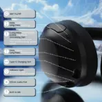 ATTACK SHARK G300 ANC Foldable Headphones With Bluetooth 5.3, Dual-Mode Wired And Wireless Connection, 40mm Drivers, -21dB Noise Cancelling, 210g Lightweight Design | BLACK - Image 8