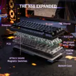 Attack Shark X68HE Black Magnetic Gaming Keyboard – 60% Layout, 0.01mm Rapid Trigger, 8000Hz Polling, Adjustable Hall Switches, RGB, USB-C, PBT Keycaps – Wired - Image 2
