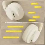 ATTACK SHARK G500 Ultra-Light Dual-Mode Gaming Headset With Bluetooth 5.3, 3.5mm Wired Connection, 210g Design, Hybrid Noise Cancelling, 40mm Drivers, Omnidirectional Mic | WHITE - Image 8