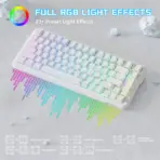 Attack Shark X82 Pro HE White Mechanical Keyboard – 82 Keys, Magnetic Switches, Tri-Mode, RGB, Rapid Trigger 0.01mm, 8000Hz Polling, Hot-Swap, 5000mAh Battery - Image 5