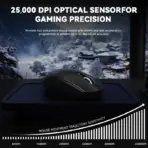 ATTACK SHARK G3 PRO Tri-Mode Wireless Gaming Mouse with RGB Charging Dock, 25,000 DPI, Ultra-Light 59g, PAW3311 Sensor, Omron 100M Switches – Black - Image 7