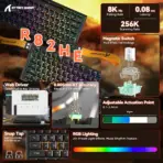 ATTACK SHARK R82 HE 75% Wired Magnetic Gaming Keyboard With 8000Hz Polling Rate, 0.005mm Rapid Trigger Accuracy, 256KHz Scan Rate, 5-Layer Sound Damping, And RGB Backlight | BLACK - Image 2