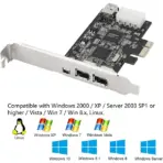 PCIe Firewire Card, PCI-E X1 to IEEE 1394 3X 6Pin & 1x 4Pin with Low Profile Bracket for Video,Photo