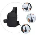 EZ EXP028 Sling Bag – Waterproof Oxford Nylon Crossbody with USB Port, Anti-Theft Design & Multi-Compartment Storage | Black