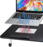 Laptop Desk Adjustable Foldable Laptop Stand | TILT | HIGHT ADJUSTABLE | ONE FAN | SILICON WRIST REST | FOR LAPTOPS UP TO 17 INCH | LAPTOP BED TABLE | BLACK  - Image 2