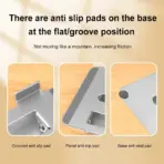 Foldable Tablet Bracket Stand | 360 Degree Rotating Portable Laptop Bracket | Hollow Heat Dissipation | Height Adjustable | FULL ALUMINUM | SILVER - Image 10