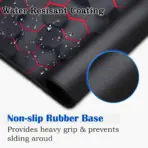 NCTS Large Size (440mm x  350mm x 4mm) Hexagonal Print , Precision Type Gaming Mouse Pad with Stitched Embroidery Edge, Premium-Textured Mouse Mat with Thick Non-Slip Rubber Base , Red &  Black - Image 3