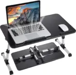 Laptop Desk Adjustable Foldable Laptop Stand | TILT | HIGHT ADJUSTABLE | ONE FAN | SILICON WRIST REST | FOR LAPTOPS UP TO 17 INCH | LAPTOP BED TABLE | BLACK  - Image 7
