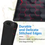 NCTS Large Size (440mm x  350mm x 4mm) Hexagonal Print , Precision Type Gaming Mouse Pad with Stitched Embroidery Edge, Premium-Textured Mouse Mat with Thick Non-Slip Rubber Base , Red &  Black - Image 5