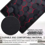 NCTS Large Size (440mm x  350mm x 4mm) Hexagonal Print , Precision Type Gaming Mouse Pad with Stitched Embroidery Edge, Premium-Textured Mouse Mat with Thick Non-Slip Rubber Base , Red &  Black - Image 2