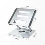 Foldable Tablet Bracket Stand | 360 Degree Rotating Portable Laptop Bracket | Hollow Heat Dissipation | Height Adjustable | FULL ALUMINUM | SILVER - Image 2