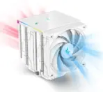 DeepCool AK620 Digital White ARGB CPU Air Cooler Mighty 260w TDP 6 Copper Heatpipes Dual-Tower with Status Display Screen and ARGB LED Strips 120mm FDB Fan