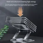 Metal Portable Laptop Stand | Adjustable Hight | Angle Tilt | Notebook & Tablet Stand Up to 16 Inch | Flat Foldable | Anti-slip | Silver  - Image 4