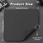Attack Shark CM02 Gaming Mousepad – 450×400mm, 4mm Thick, Non-Slip Rubber Base, Water Resistant, Ultra-Fiber Surface, Anti-Fray Stitched Edges – Black - Image 9
