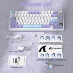 ATTACK SHARK X820 Ultra 75% Tri-Mode Gasket Mechanical Keyboard With Smart TFT Display, Metal Knob, Hot-Swappable Linear "GIFT" Switches, 4000mAh Battery, And RGB Backlight | Star White - Image 9