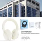 ATTACK SHARK G500 Ultra-Light Dual-Mode Gaming Headset With Bluetooth 5.3, 3.5mm Wired Connection, 210g Design, Hybrid Noise Cancelling, 40mm Drivers, Omnidirectional Mic | WHITE - Image 9