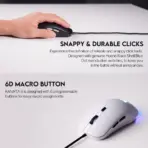 Fantech VX9S Kanata Wired Gaming Mouse, RGB Lighting, 60 IPS Speed, 20G Acceleration, A725F Chipset, Adjustable 400-7200 DPI, Huano 10 Million Switch, White | VX9S-BLACK - Image 3