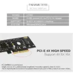 PCIe 3.0 x4 to M.2 NGFF NVMe SSD Adapter Card, High-Speed 32Gbps Transfer, Wide Compatibility, Low/Full Profile Brackets, No Driver Required - Image 5