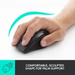 Logitech Marathon Mouse M705 Wireless Optical Mouse With 36Mo Battery, Hyper-Fast Scroll, 2.4GHz Unifying USB Receiver, 5 Customizable Buttons, Ergonomic Design, for Windows - macOS - Chromebook | Black - Image 2