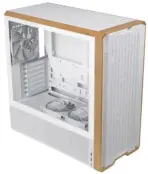 Lian Li Lancool 217 Mid Tower – E-ATX, Walnut Wood Panel, 5 PWM Fans (2×170mm, 2×120mm, 1×140mm), Dual PSU Mount, Top 360mm Radiator Support, Premium Cooling Design, White - Image 2