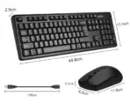 A4TECH 3330N Wireless Keyboard & Mouse Combo ;  2.4GHz Wireless Connectivity with 10-15m Range 1200 DPI  - 16 Mouse Gestures - 12 Multimedia Hotkeys  -  Long lasting Battery | BLACK - Image 3