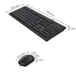 A4Tech Silent Wired Keyboard & Mouse Combo ;  12 Multimedia FN Hot Keys , Optical Sensor 1000DPI ; USB Wired Connectivity 150 cm Cable ; 8 Gestures Hotkey Commands ; Drain Holes | BLACK KR-8372S - Image 10