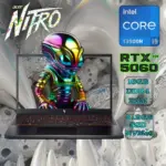 Acer Nitro V 15 ANV15-52-92DD Intel® Core i9-13900H | 16GB DDR4 RAM ; 512GB NVMe SSD | RTX 5060 (8GB) | 15.6 inch 165Hz Active Matrix TFT LCD Display | Amber Backlit Keyboard | DOS | BLACK  