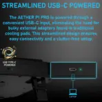 GAMDIAS AETHER P1 PRO Laptop Cooling Pad With 2600RPM Turbo Fan, 45.3 CFM Airflow, USB Type-C Power, LCD Control Panel, 6 RGB Modes, 3 Height Levels, 12–19 Inch Support | BLACK  - Image 5