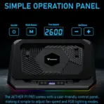 GAMDIAS AETHER P1 PRO Laptop Cooling Pad With 2600RPM Turbo Fan, 45.3 CFM Airflow, USB Type-C Power, LCD Control Panel, 6 RGB Modes, 3 Height Levels, 12–19 Inch Support | BLACK  - Image 6