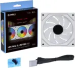 Lian Li UNI FAN SL-INF 120 Reverse Blade ARGB Fan, 120mm PWM, Infinity Mirror Design, Daisy-Chain, Magnetic Fluid Bearing, Custom Lighting, Quiet High-Flow, White - Image 7