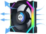 Lian Li UNI Fan SL LCD Wireless (Reverse Blade) 120mm ARGB Fan - Triple Pack - 1.6" LCD Display - 2.4 GHz Wireless Signal for RGB & Fan Control - Controller Included & Required - Black(12RSLLCD1W3B) - Image 4