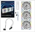 Lian Li UNI Fan SL LCD Wireless (Reverse Blade) 120mm ARGB Fan - Triple Pack - 1.6" LCD Display - 2.4 GHz Wireless Signal for RGB & Fan Control - Controller Included & Required - White (12RSLLCD1W3B)
