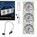 Lian Li UNI Fan SL LCD Wireless (Reverse Blade) 120mm ARGB Fan - Triple Pack - 1.6" LCD Display - 2.4 GHz Wireless Signal for RGB & Fan Control - Controller Included & Required - White (12RSLLCD1W3B)